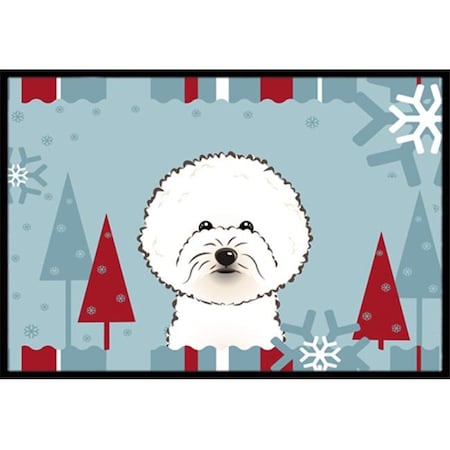 Carolines Treasures Carolines Treasures BB1713MAT Winter Holiday Bichon Frise Indoor & Outdoor Mat; 18 x 27 in. BB1713MAT